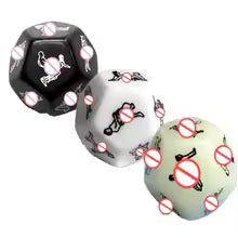 glow in the dark couples dice game set